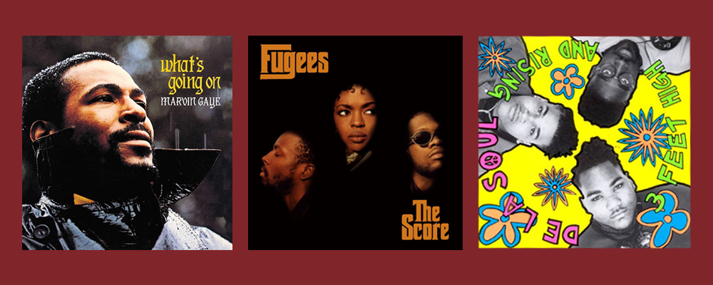 Album covers: Marvin Gaye, The Fugees, De La Soul
